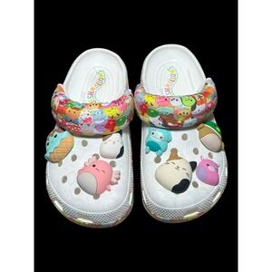 Crocs Classic Squishmallows Clogs White Multi Color Jibbitz Charms M6 W8